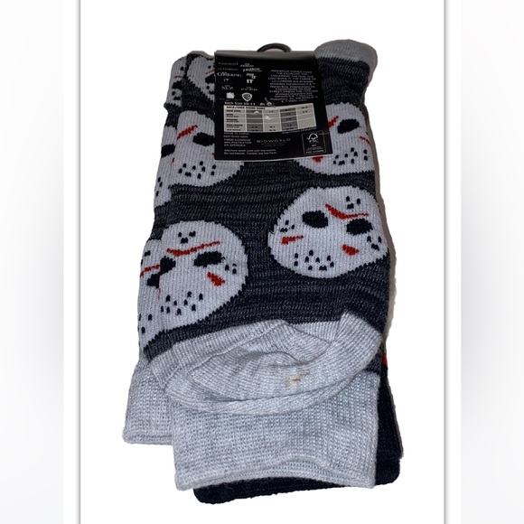 Nightmare On Elm Street & Friday The 13 Crew Socks 2 Pair Men 8-12 Jason Freddy - Picture 9 of 10